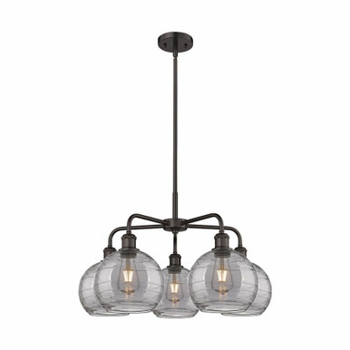Athens Deco Swirl 5 Light Medium Chandelier by Innovations 516-5CR-G1213-8 - 516-5CR-OB-G1213-8SM