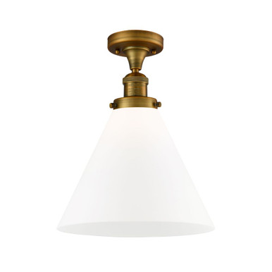 Cone 100W 1 LED Semi Flush Mount 16 Inch Tall X 12 Inch Wide by Innovations - 517-1CH-BB-G41-L-LED