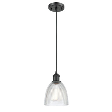 Castile 1 Light Cord hung Mini Pendant 9 and 6 Inch Wide by Innovations - 516-1P-BK-G382