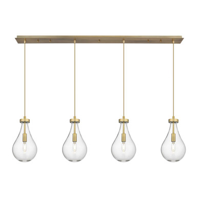 Owego 4 Light 7" Linear Pendant 14.25 Inch X 36.63 Inch Wide by Innovations - 124-451-1P-BB-G451-7CL