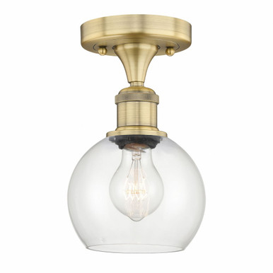Athens 1 Light Semi Flush Mount 9.88 Inch and 5.88 Inch Wide by Innovations - 616-1F-BB-G122-6