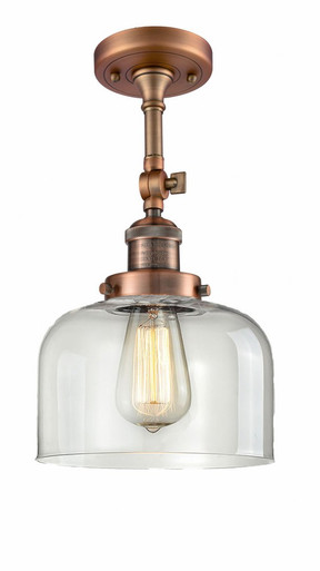 Bell 1 Light Adjustable Semi Flush Mount 14.5X7.75 Inch Wide by Innovations - 201F-AC-G72