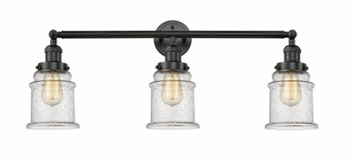 Canton 3 Light Bath Vanity 10 Inch Tall and 30 Inch Wide by Innovations - 205-BK-G184