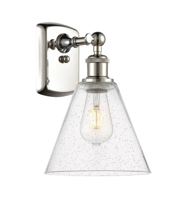 Berkshire Glass 1 Light Wall Sconce 11 Inch and 8 Inch Wide by Innovations - 516-1W-PN-GBC-84
