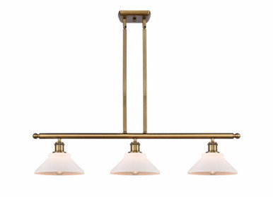 Orwell 3 Light Stem Hung Island 7.5 Inch Tall X 36 Inch Wide by Innovations - 516-3I-BB-G131