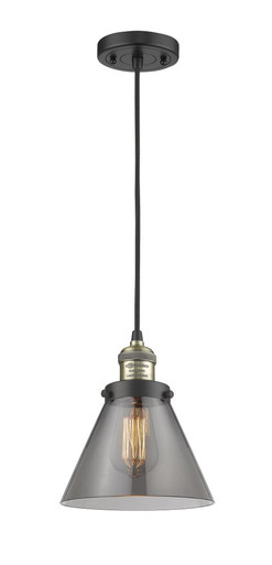 Cone 1 Light Cord Hung Mini Pendant 9.13 and 7.75 Inch Wide by Innovations - 201C-BAB-G43