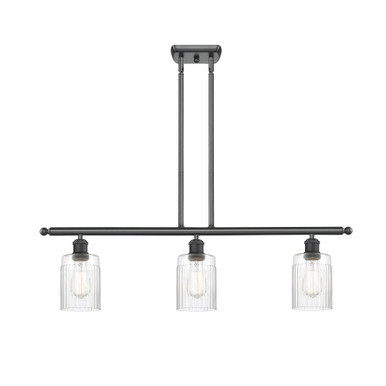 Hadley 3 Light Stem Hung Island 9.5 Inch Tall X 36 Inch Wide by Innovations - 516-3I-BK-G342