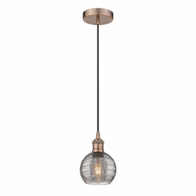 Athens Deco Swirl 1 Light Cord Down Mini Pendant 8.13 X 5.88 by Innovations - 616-1P-AC-G1213-6SM