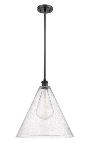 Berkshire Glass 1 Light Pendant 17 Inch Tall X 16 Inch Wide by Innovations - 516-1S-BK-GBC-164