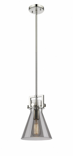 Newton Cone 1 Light Mini Pendant 11.38 Inch and 8 Inch Wide by Innovations - 411-1SS-PN-G411-8SM