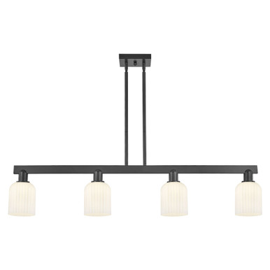 Bridal Veil 4 Light Stem hung Island 9.88X47.75 Inch Wide by Innovations - 716-4I-BK-G559-5GWH