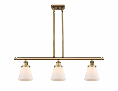 Cone 3 Light Stem Hung Island 10 Inch Tall and 36 Inch Wide by Innovations - 916-3I-BB-G61