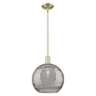 Athens Deco Swirl 1 Light Stem Hung Mini Pendant 14 X 12 by Innovations - 716-1S-AB-G1213-12SM