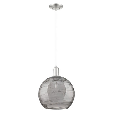 Athens Deco Swirl 1 Light Cord Hung Mini Pendant 14.2 X 12 by Innovations - 716-1P-SN-G1213-12SM
