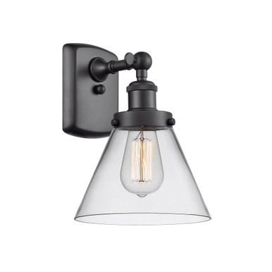 Cone 100W 1 LED Wall Sconce 13 Inch Tall and 8 Inch Wide by Innovations - 916-1W-BK-G42-LED