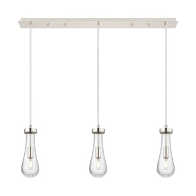 Owego 3 Light Linear Pendant 13.88 Inch and 35.5 Inch Wide by Innovations - 123-451-1P-PN-G451-4CL