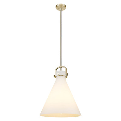 Newton Cone 1 Light Pendant 17.25 Inch Tall and 16 Inch Wide by Innovations - 410-1SL-CB-G411-16WH