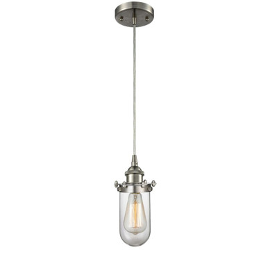 Kingsbury 100W 1 LED Cord Hung Mini Pendant 10.5 X 3.63 Inch by Innovations - 516-1P-SN-CE231-CL-LED