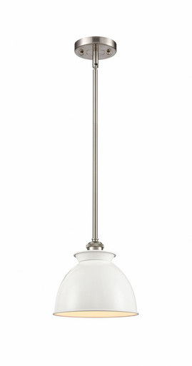 Adirondack 1 Light Industrial Stem Hung Small Pendant by Innovations - 516-1S-SN-M14-W