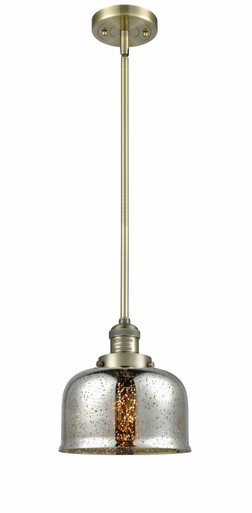 Bell 1 Light Stem Hung Mini Pendant 10 Inch and 8 Inch Wide by Innovations - 201S-AB-G78