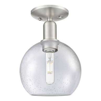 Athens 1 Light Semi Flush Mount 11.5 Inch Tall X 8 Inch Wide by Innovations - 716-1C-SN-G124-8