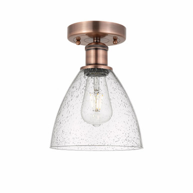 Bristol 1 Light Glass Semi Flush Mount 11.5 X 7.5 Inch Wide by Innovations - 616-1F-AC-GBD-754