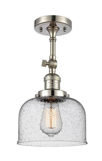 Bell 1 Light Adjustable Semi Flush Mount 14.5X7.75 Inch Wide by Innovations - 201F-PN-G74