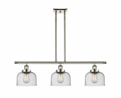 Bell 3 Light Stem hung Island 11 Inch Tall and 36 Inch Wide by Innovations - 916-3I-PN-G74