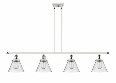 Cone 4 Light Stem Hung Island 10 Inch Tall and 48 Inch Wide by Innovations - 916-4I-WPC-G44
