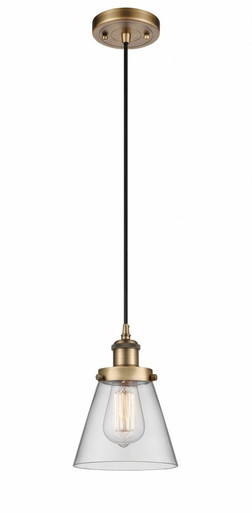 Cone 1 Light Cord Hung Mini Pendant 9 Inch and 6 Inch Wide by Innovations - 916-1P-BB-G62