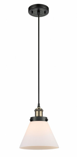 Cone 1 Light Cord Hung Mini Pendant 10 Inch and 8 Inch Wide by Innovations - 916-1P-BAB-G41