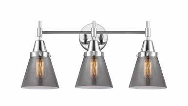 Cone 3 Light Bath Vanity 11 Inch Tall and 24.25 Inch Wide by Innovations - 447-3W-PC-G63