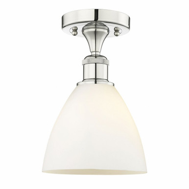Bristol 1 Light Glass Semi Flush Mount 11.5 X 7.5 Inch Wide by Innovations - 616-1F-PN-GBD-751