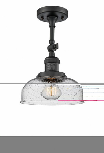 Bell 1 Light Adjustable Semi Flush Mount 14.5X7.75 Inch Wide by Innovations - 201F-BK-G74