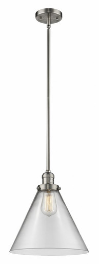 Cone 1 Light Stem Hung Mini Pendant 16 Inch and 12 Inch Wide by Innovations - 201S-SN-G42-L