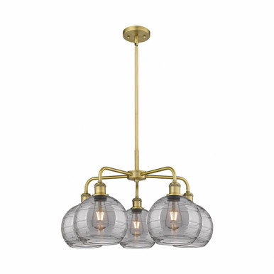 Athens Deco Swirl 5 Light Medium Chandelier by Innovations 516-5CR-G1213-8 - 516-5CR-BB-G1213-8SM