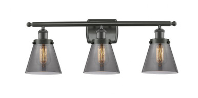 Cone 3 Light Bath Vanity 11 Inch Tall and 26 Inch Wide by Innovations - 916-3W-OB-G63