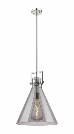 Newton Cone 1 Light Stem Hung Pendant 20.38 and 16 Inch Wide by Innovations - 411-1SL-PN-G411-16SM