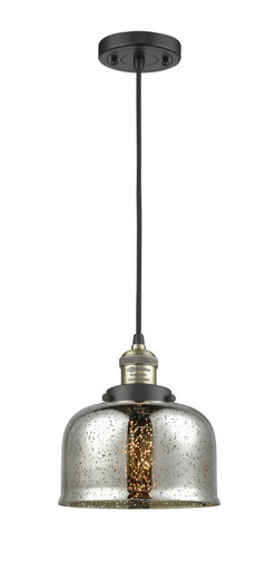 Bell 1 Light Cord hung Mini Pendant 8.88 X 7.75 Inch Wide by Innovations - 201C-BAB-G78