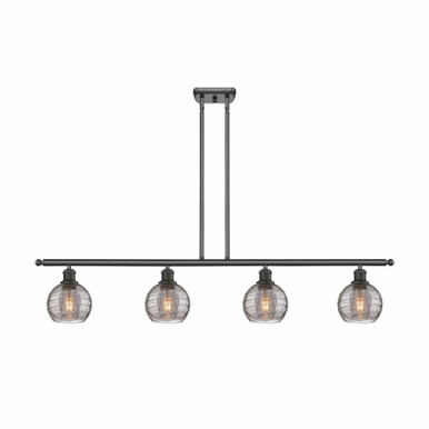 Athens Deco Swirl 4 Light Stem Hung Island 8.63 InchX48 Inch by Innovations - 516-4I-OB-G1213-6SM