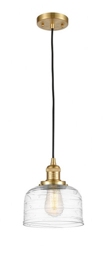 Bell 1 Light Cord hung Mini Pendant 8.88 X 7.75 Inch Wide by Innovations - 201C-SG-G713