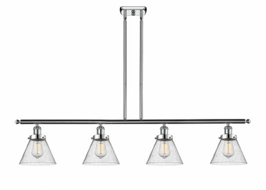 Cone 4 Light Stem Hung Island 10 Inch Tall and 48 Inch Wide by Innovations - 916-4I-PC-G44