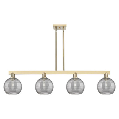 Athens Deco Swirl 4 Light Stem Hung Island 10.75 X 50.75 by Innovations - 716-4I-CB-G1213-8SM