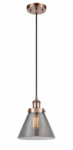 Cone 1 Light Cord Hung Mini Pendant 10 Inch and 8 Inch Wide by Innovations - 916-1P-AC-G43