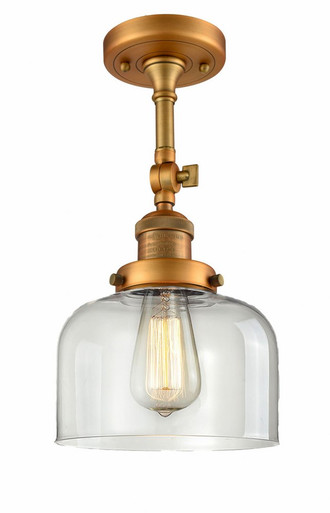 Bell 1 Light Adjustable Semi Flush Mount 14.5X7.75 Inch Wide by Innovations - 201F-BB-G72