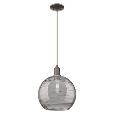 Athens Deco Swirl 1 Light Cord Hung Mini Pendant 14.2 X 12 by Innovations - 716-1P-OB-G1213-12SM