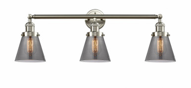 Cone 3 Light Bath Vanity 11 Inch Tall and 30 Inch Wide by Innovations - 205-SN-G63