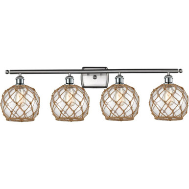 Farmhouse Rope 100W 4 LED Bath Vanity 11 and 38 Inch Wide by Innovations - 516-4W-G12-8R-LED
