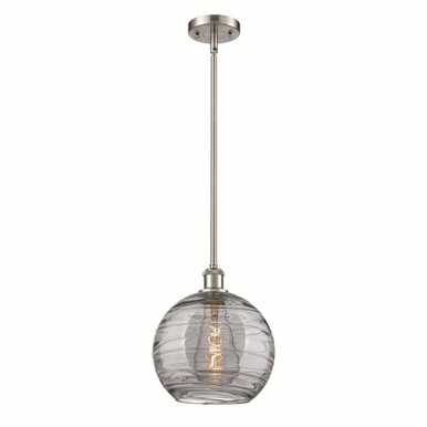 Athens Deco Swirl 1 Light Stem Hung Mini Pendant 11.13 X 10 by Innovations - 516-1S-SN-G1213-10SM