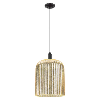 Bridal Veil 1 Light Cord hung Mini Pendant 18.33 X 12 by Innovations - 716-1P-BK-G559-12ME